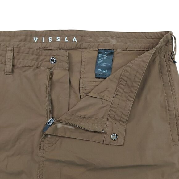 Vissla Shorts Mens 38 Brown Lightweight Flat Front Skater Preppy Casual Beach - Picture 2 of 12